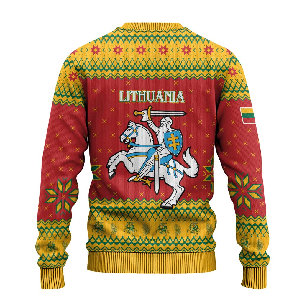 Lithuania Christmas Ugly Christmas Sweater Coat Of Arms Linksmu Kaledu - Wonder Print Shop