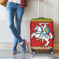 Lithuania Christmas Luggage Cover Coat Of Arms Linksmu Kaledu - Wonder Print Shop