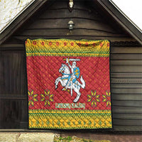 Lithuania Christmas Quilt Coat Of Arms Linksmu Kaledu - Wonder Print Shop