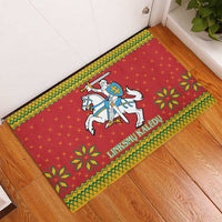 Lithuania Christmas Rubber Doormat Coat Of Arms Linksmu Kaledu - Wonder Print Shop