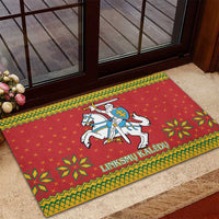 Lithuania Christmas Rubber Doormat Coat Of Arms Linksmu Kaledu - Wonder Print Shop