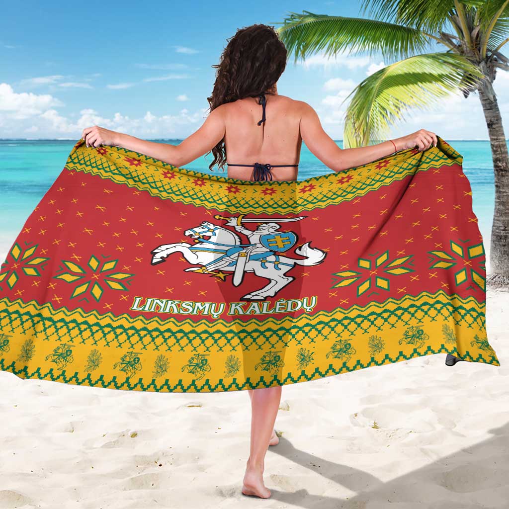 Lithuania Christmas Sarong Coat Of Arms Linksmu Kaledu - Wonder Print Shop