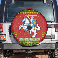 Lithuania Christmas Spare Tire Cover Coat Of Arms Linksmu Kaledu - Wonder Print Shop