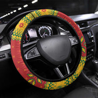 Lithuania Christmas Steering Wheel Cover Coat Of Arms Linksmu Kaledu - Wonder Print Shop