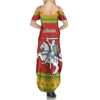 Lithuania Christmas Summer Maxi Dress Coat Of Arms Linksmu Kaledu - Wonder Print Shop