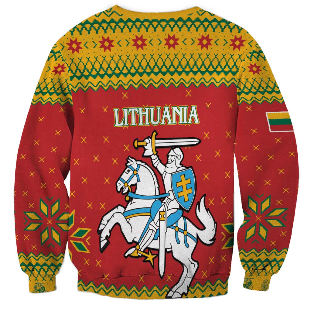 Lithuania Christmas Sweatshirt Coat Of Arms Linksmu Kaledu - Wonder Print Shop