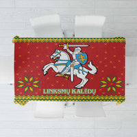 Lithuania Christmas Tablecloth Coat Of Arms Linksmu Kaledu - Wonder Print Shop