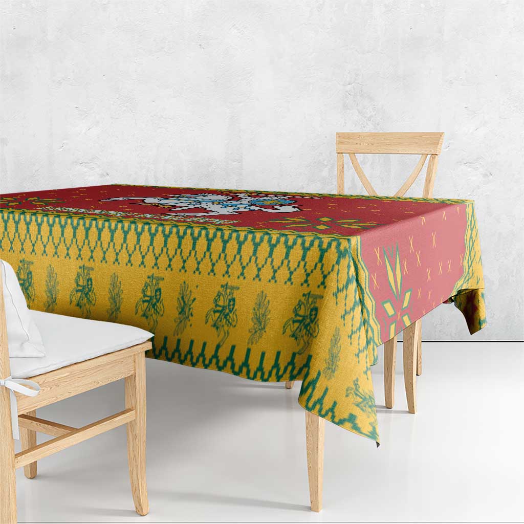 Lithuania Christmas Tablecloth Coat Of Arms Linksmu Kaledu - Wonder Print Shop