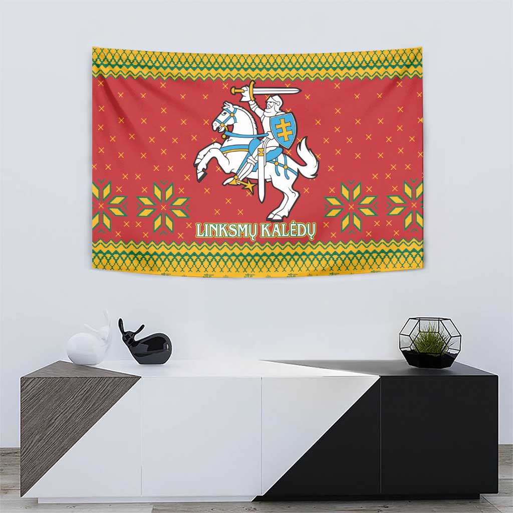 Lithuania Christmas Tapestry Coat Of Arms Linksmu Kaledu - Wonder Print Shop