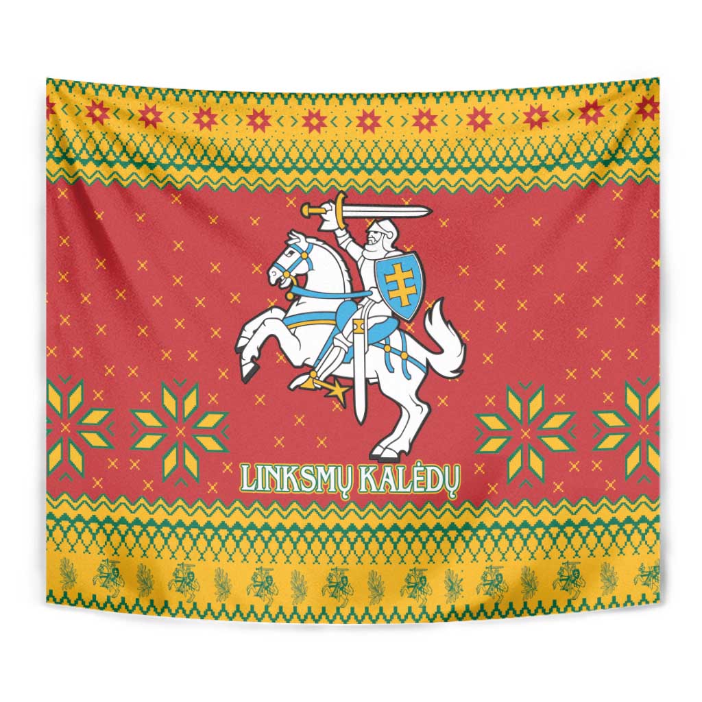 Lithuania Christmas Tapestry Coat Of Arms Linksmu Kaledu - Wonder Print Shop