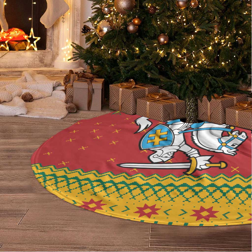 Lithuania Christmas Tree Skirt Coat Of Arms Linksmu Kaledu - Wonder Print Shop