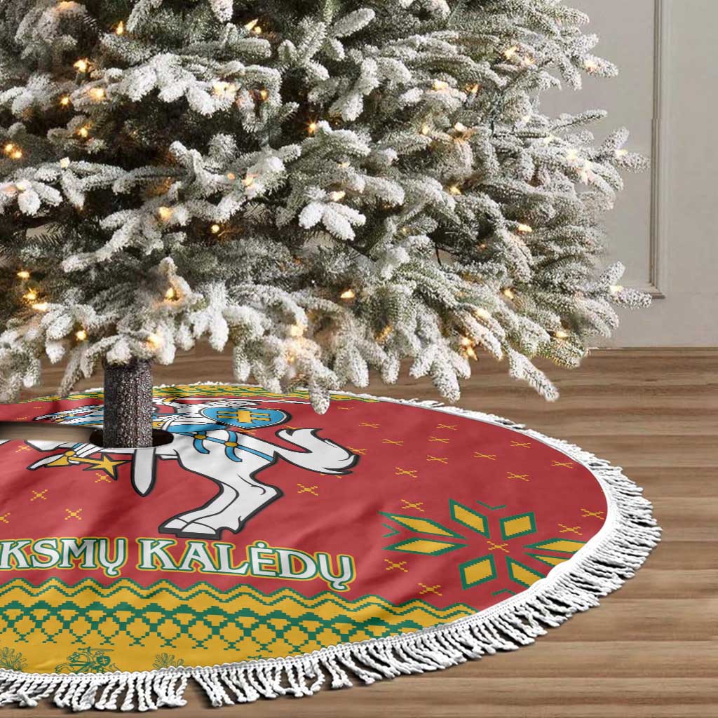 Lithuania Christmas Tree Skirt Coat Of Arms Linksmu Kaledu - Wonder Print Shop