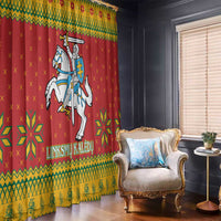 Lithuania Christmas Window Curtain Coat Of Arms Linksmu Kaledu - Wonder Print Shop