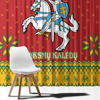 Lithuania Christmas Window Curtain Coat Of Arms Linksmu Kaledu - Wonder Print Shop