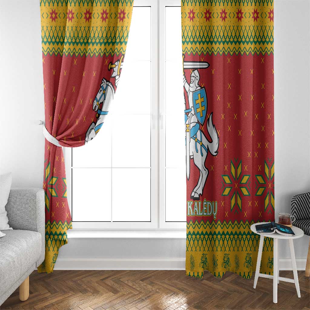 Lithuania Christmas Window Curtain Coat Of Arms Linksmu Kaledu - Wonder Print Shop