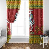 Lithuania Christmas Window Curtain Coat Of Arms Linksmu Kaledu - Wonder Print Shop