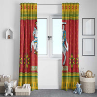 Lithuania Christmas Window Curtain Coat Of Arms Linksmu Kaledu - Wonder Print Shop