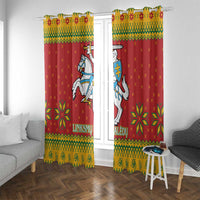 Lithuania Christmas Window Curtain Coat Of Arms Linksmu Kaledu - Wonder Print Shop