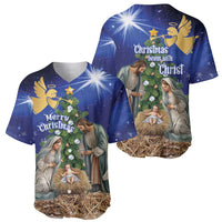 Lithuania Christmas Baseball Jersey Chistmas Begin With Christ - Wonder Print Shop