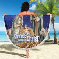 Lithuania Christmas Beach Blanket Chistmas Begin With Christ - Wonder Print Shop