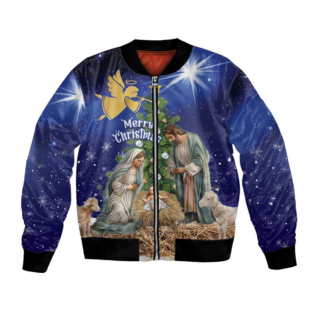 Lithuania Christmas Bomber Jacket Chistmas Begin With Christ - Wonder Print Shop