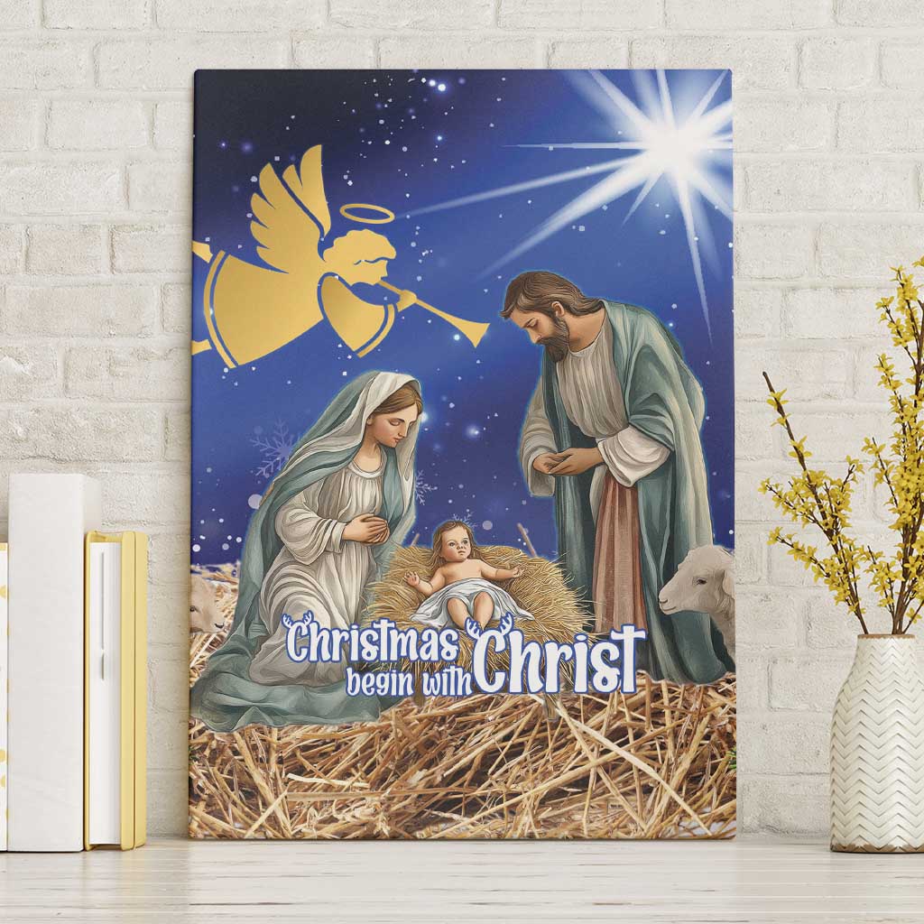 Lithuania Christmas Canvas Wall Art Chistmas Begin With Christ - Wonder Print Shop