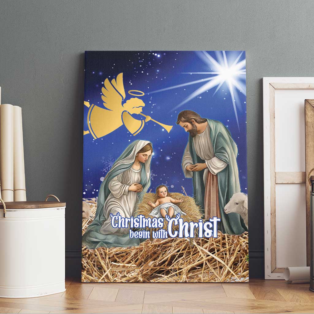 Lithuania Christmas Canvas Wall Art Chistmas Begin With Christ - Wonder Print Shop