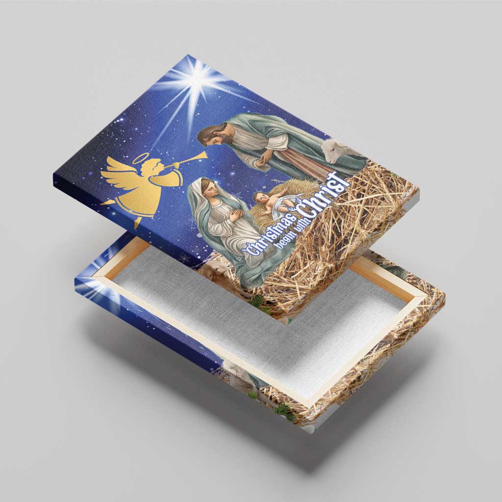 Lithuania Christmas Canvas Wall Art Chistmas Begin With Christ - Wonder Print Shop