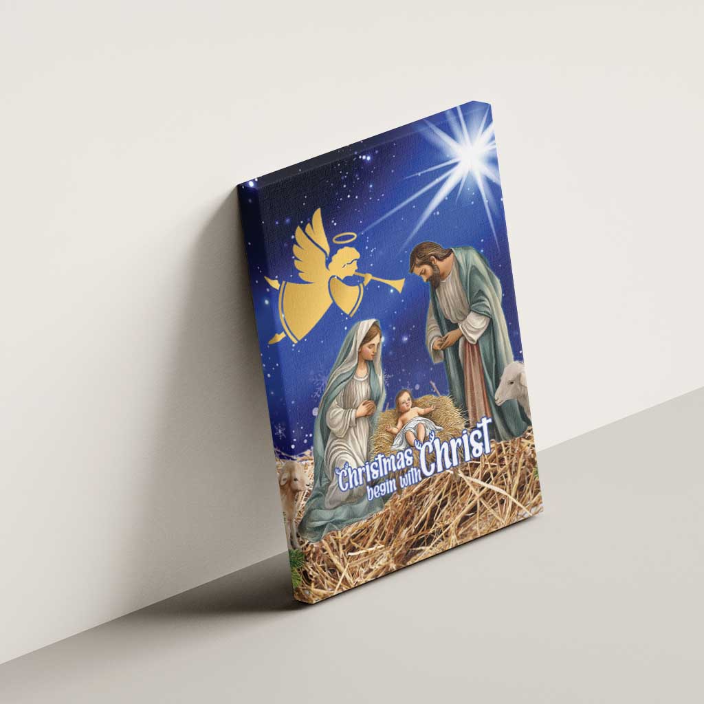 Lithuania Christmas Canvas Wall Art Chistmas Begin With Christ - Wonder Print Shop