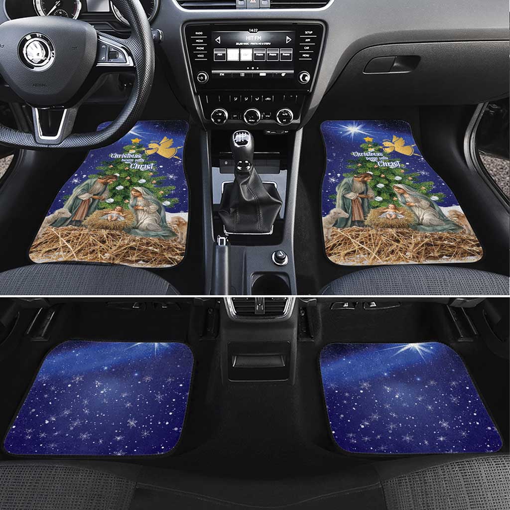 Lithuania Christmas Car Mats Chistmas Begin With Christ - Wonder Print Shop