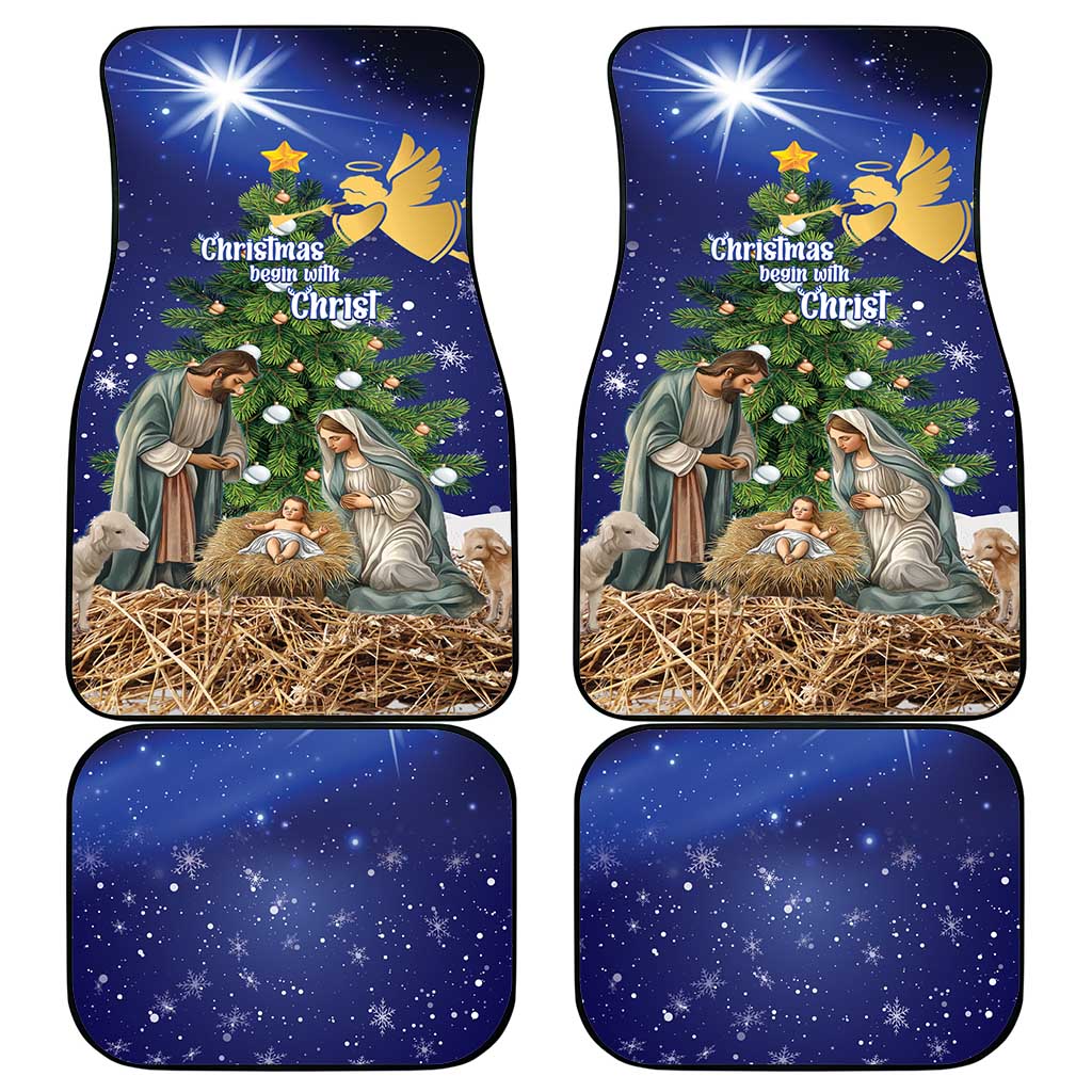 Lithuania Christmas Car Mats Chistmas Begin With Christ - Wonder Print Shop