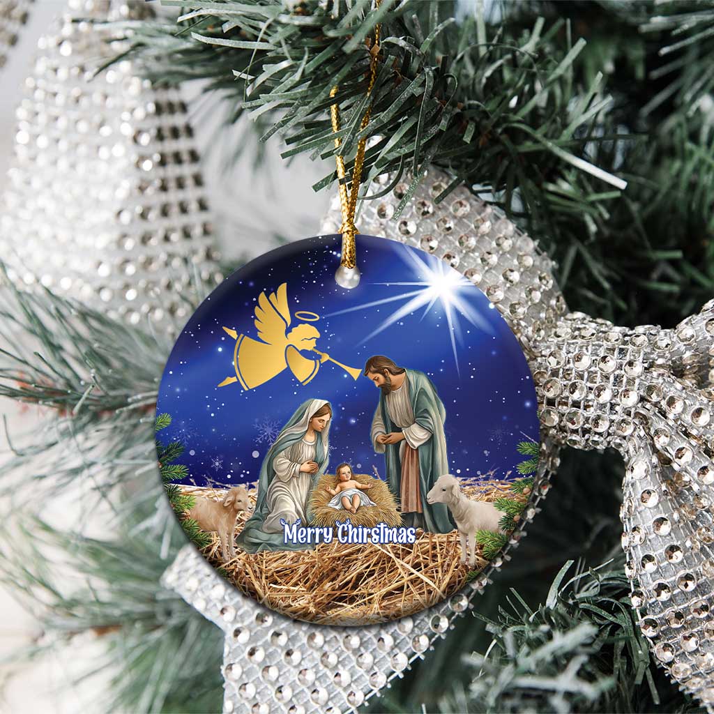 Lithuania Christmas Ceramic Ornament Chistmas Begin With Christ - Wonder Print Shop