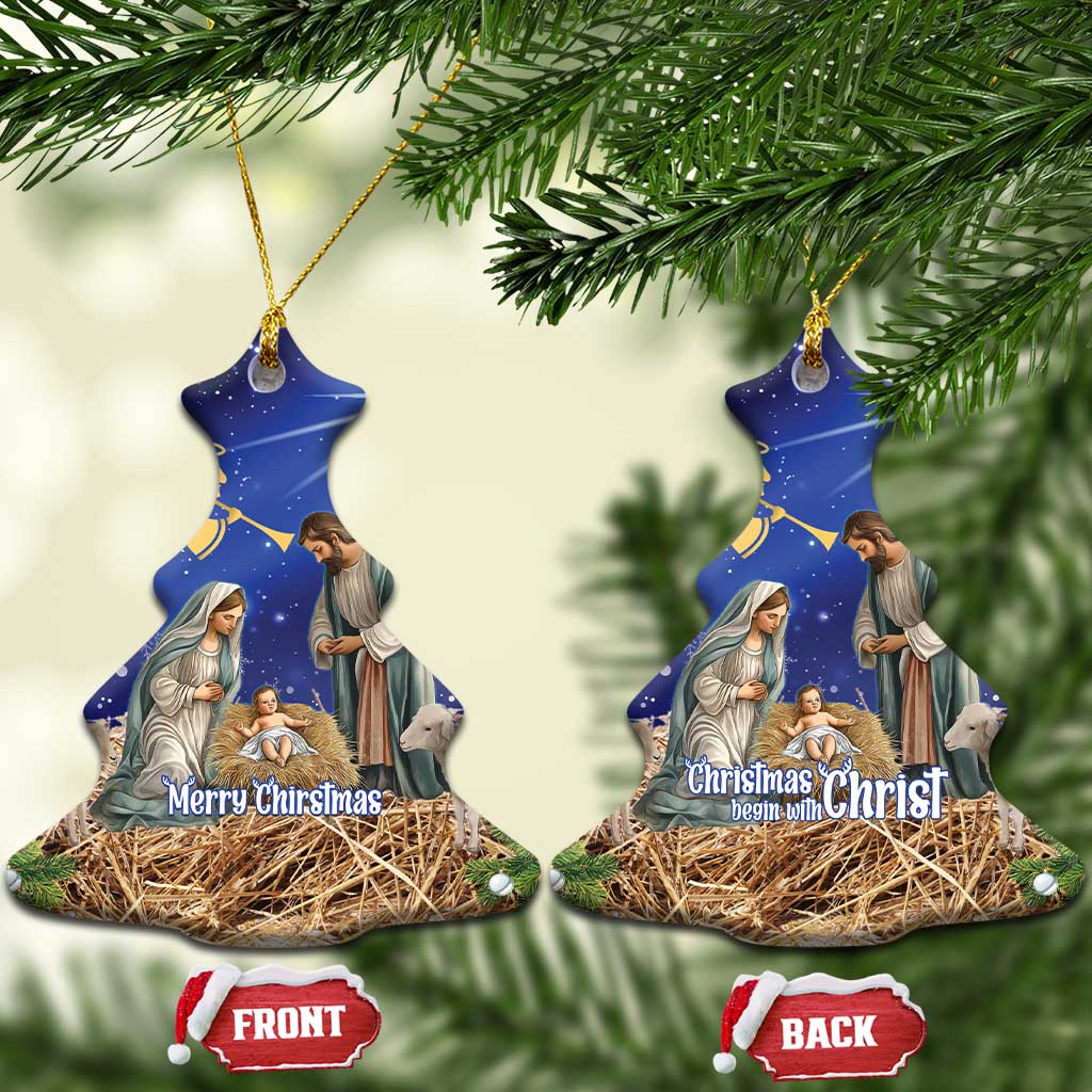 Lithuania Christmas Ceramic Ornament Chistmas Begin With Christ - Wonder Print Shop