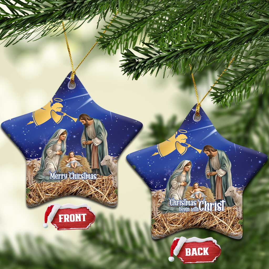 Lithuania Christmas Ceramic Ornament Chistmas Begin With Christ - Wonder Print Shop