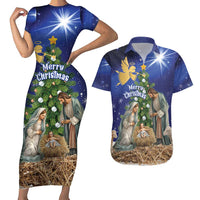 Lithuania Christmas Couples Matching Short Sleeve Bodycon Dress and Hawaiian Shirt Chistmas Begin With Christ - Wonder Print Shop