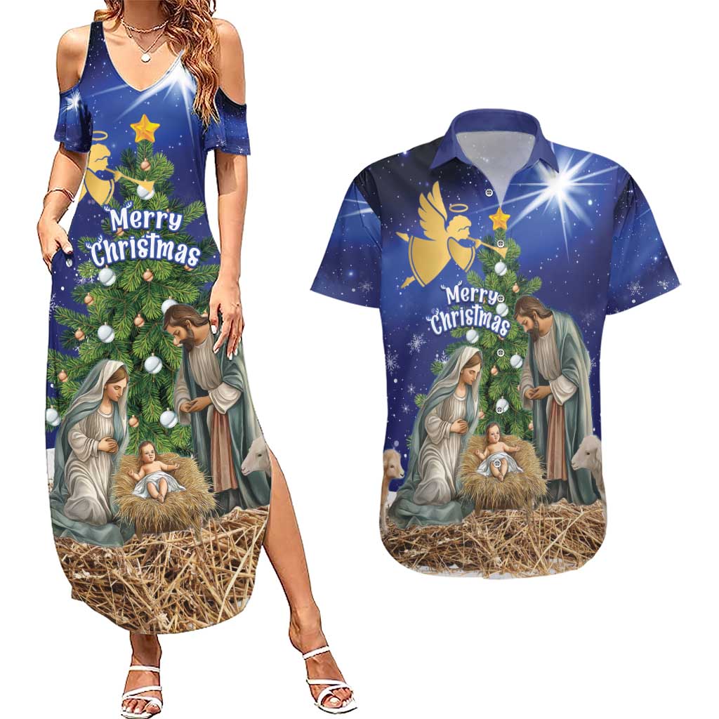 Lithuania Christmas Couples Matching Summer Maxi Dress and Hawaiian Shirt Chistmas Begin With Christ - Wonder Print Shop