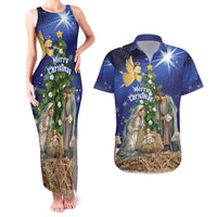 Lithuania Christmas Couples Matching Tank Maxi Dress and Hawaiian Shirt Chistmas Begin With Christ - Wonder Print Shop