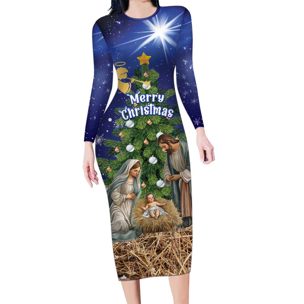 Lithuania Christmas Family Matching Long Sleeve Bodycon Dress and Hawaiian Shirt Chistmas Begin With Christ - Wonder Print Shop