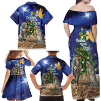 Lithuania Christmas Family Matching Off Shoulder Maxi Dress and Hawaiian Shirt Chistmas Begin With Christ - Wonder Print Shop