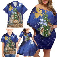 Lithuania Christmas Family Matching Off Shoulder Short Dress and Hawaiian Shirt Chistmas Begin With Christ - Wonder Print Shop