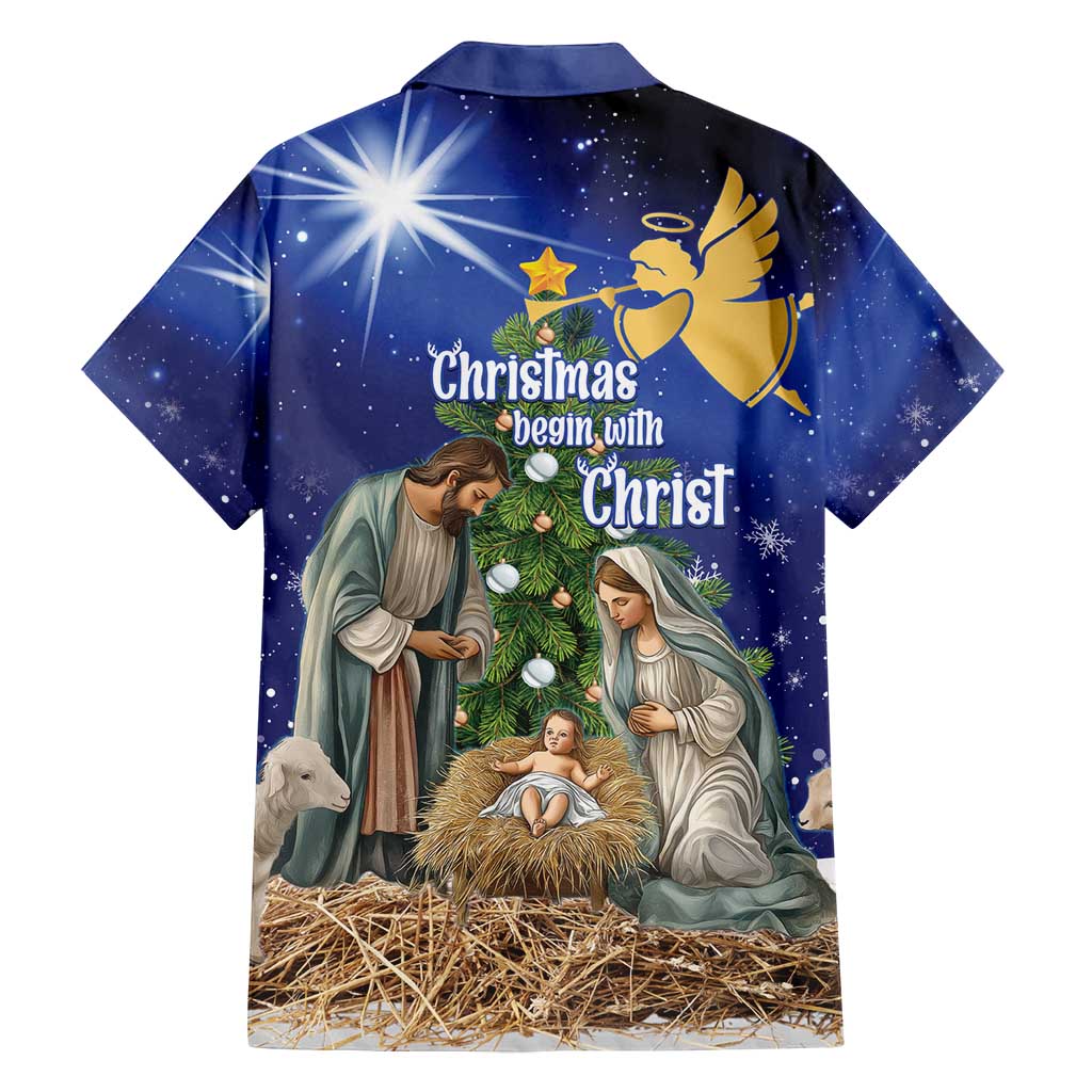 Lithuania Christmas Family Matching Tank Maxi Dress and Hawaiian Shirt Chistmas Begin With Christ - Wonder Print Shop