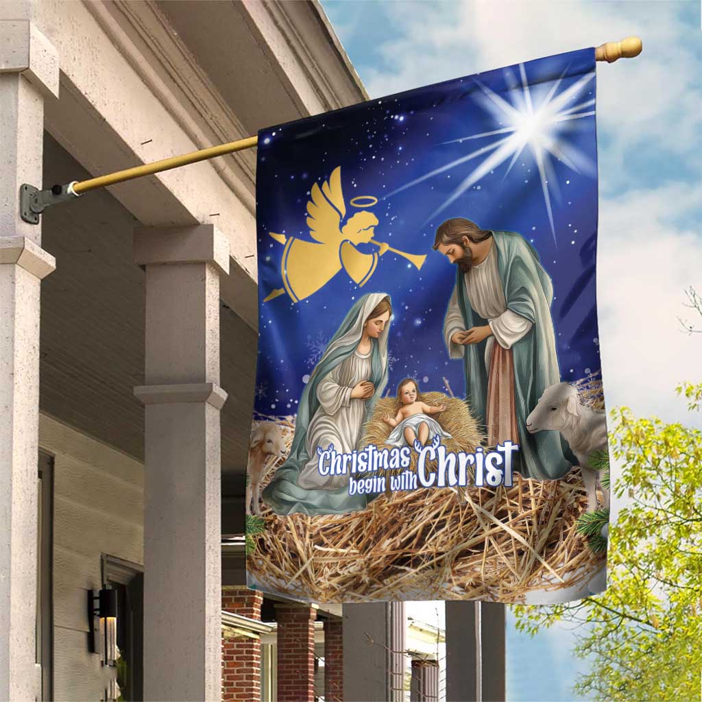 Lithuania Christmas Garden Flag Chistmas Begin With Christ - Wonder Print Shop
