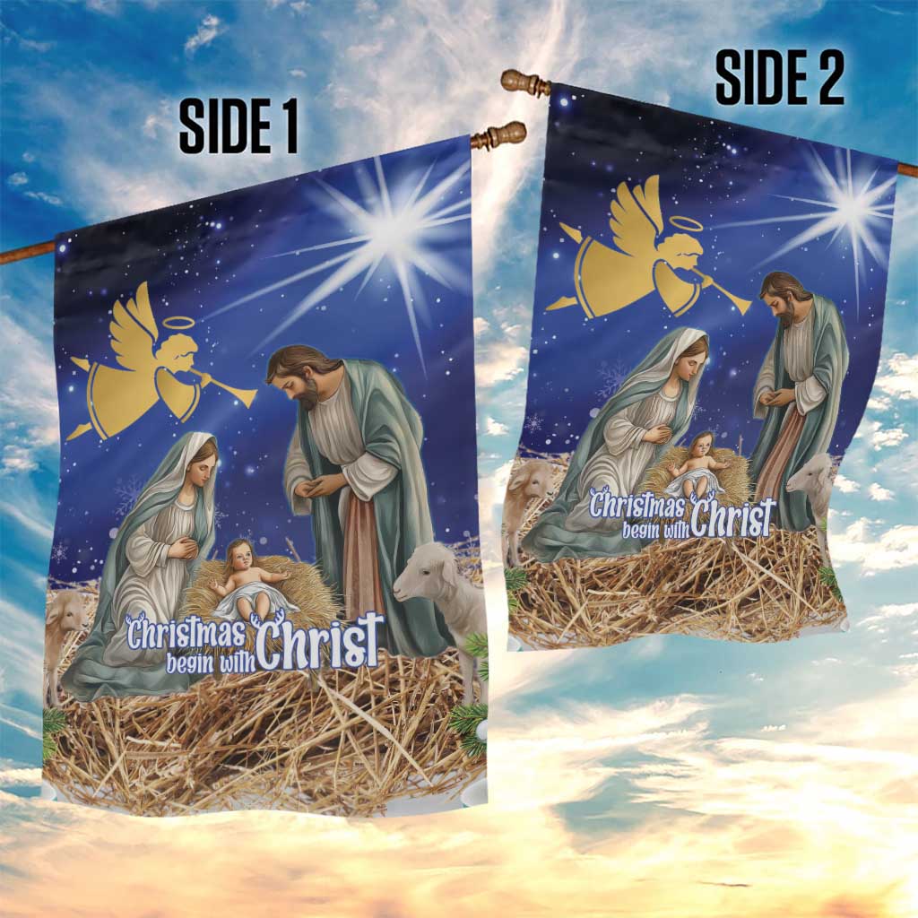 Lithuania Christmas Garden Flag Chistmas Begin With Christ - Wonder Print Shop