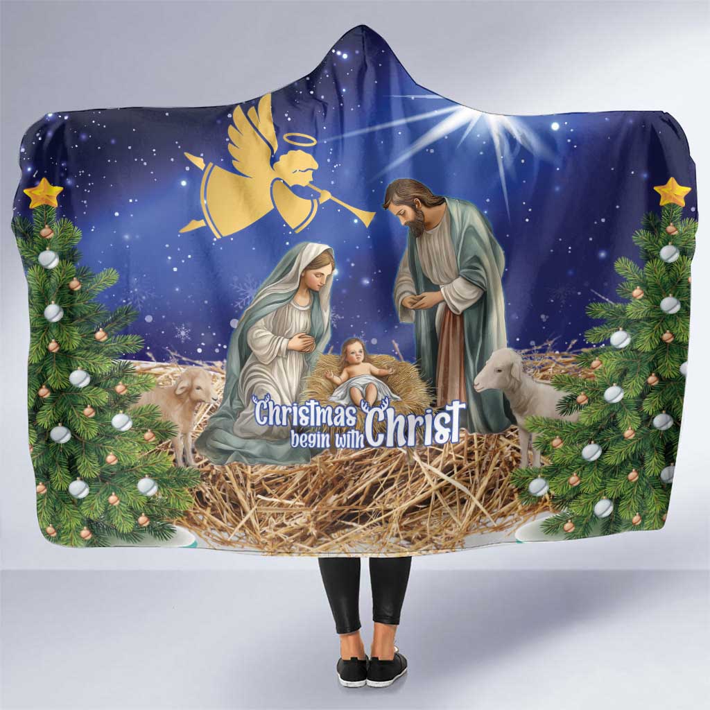 Lithuania Christmas Hooded Blanket Chistmas Begin With Christ