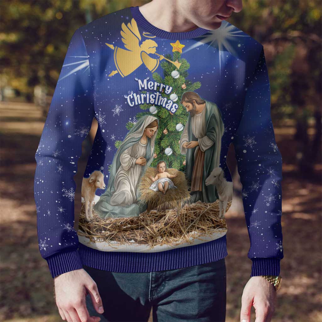 Lithuania Christmas Ugly Christmas Sweater Chistmas Begin With Christ - Wonder Print Shop