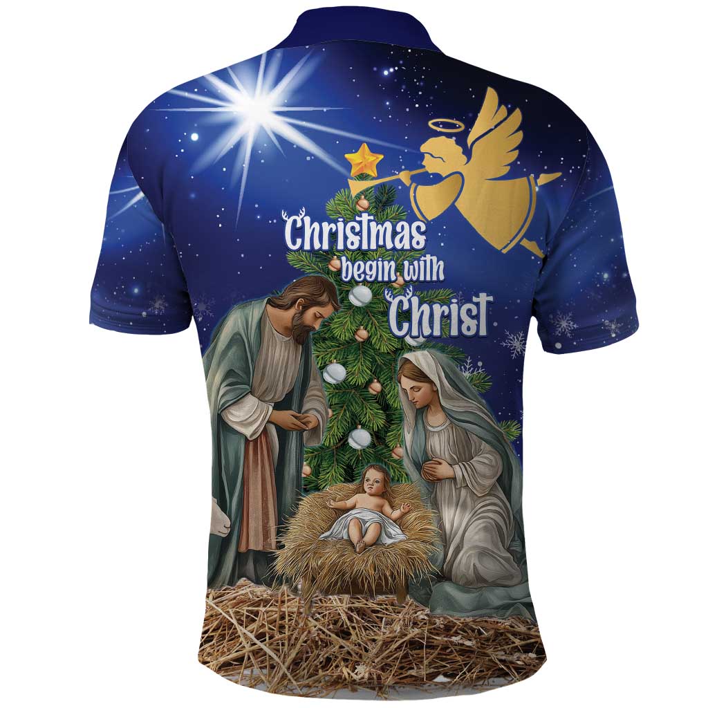 Lithuania Christmas Polo Shirt Chistmas Begin With Christ - Wonder Print Shop