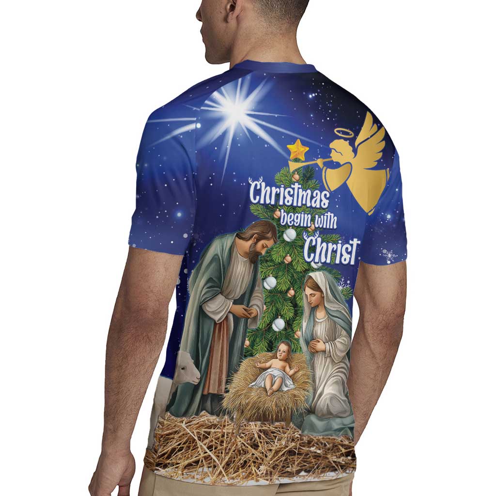 Lithuania Christmas Rugby Jersey Chistmas Begin With Christ - Wonder Print Shop