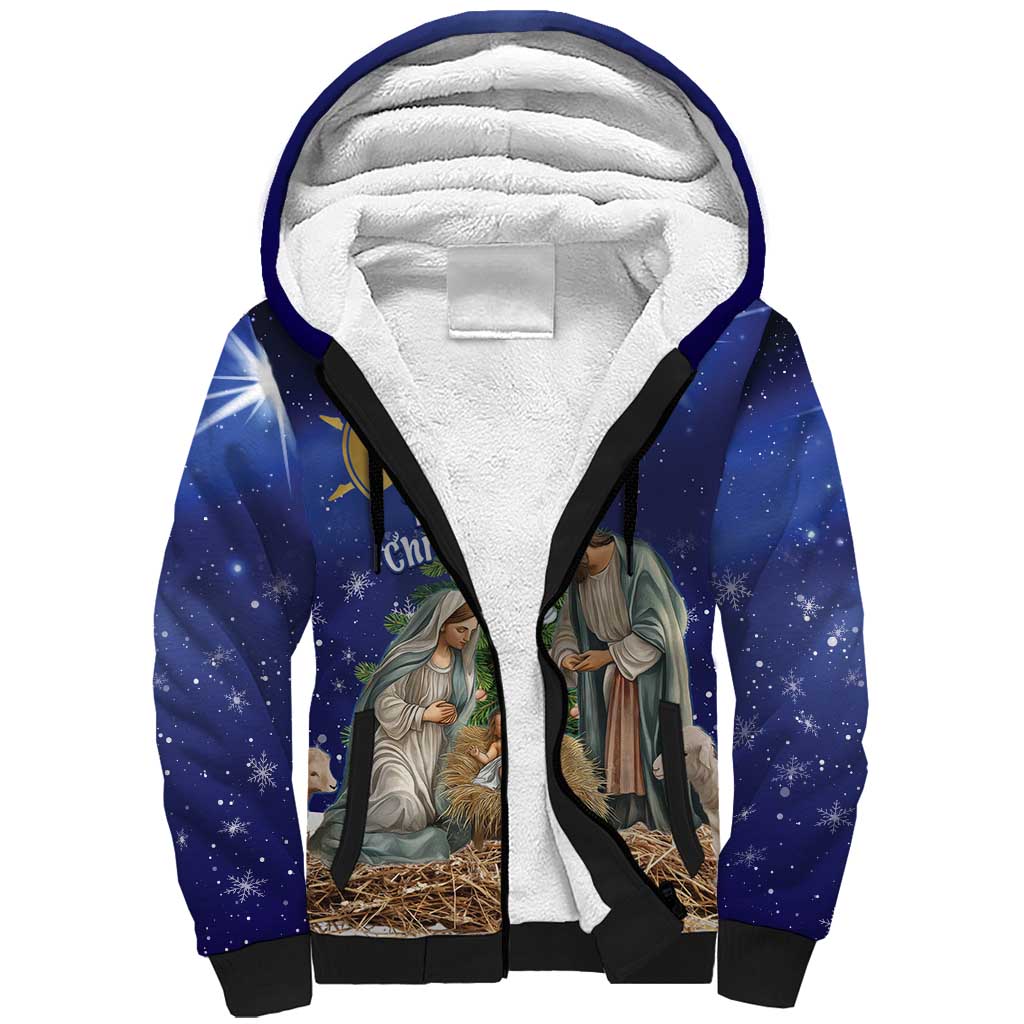 Lithuania Christmas Sherpa Hoodie Chistmas Begin With Christ - Wonder Print Shop
