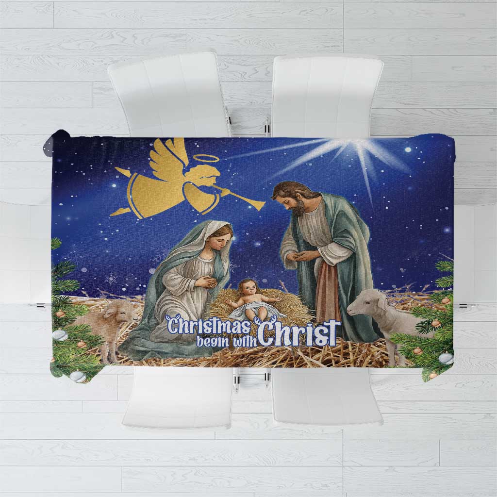 Lithuania Christmas Tablecloth Chistmas Begin With Christ - Wonder Print Shop