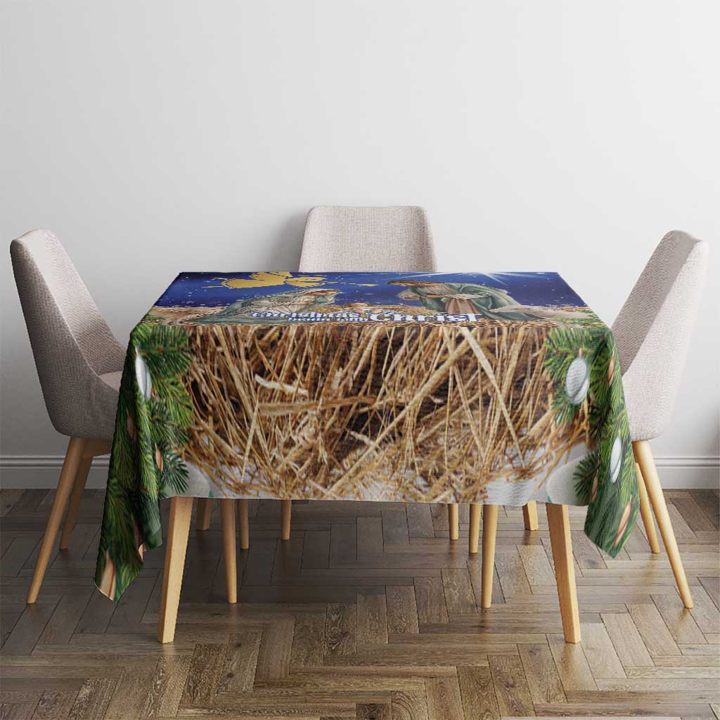 Lithuania Christmas Tablecloth Chistmas Begin With Christ - Wonder Print Shop